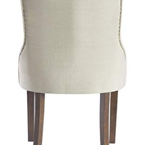 Finch Elmhurst Modern Button-Tufted Dining Chair, Elegant High Back Upholstered Fabric Accent, Set of Two, Cream