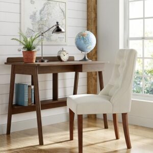 Finch Elmhurst Modern Button-Tufted Dining Chair, Elegant High Back Upholstered Fabric Accent, Set of Two, Cream