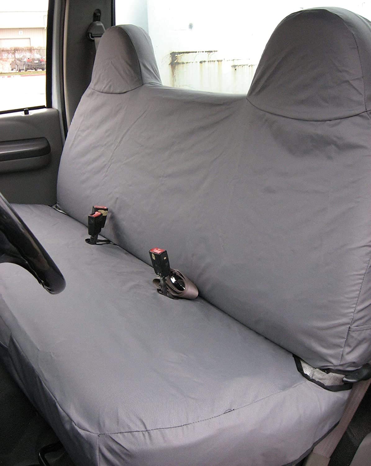 Durafit Seat Covers F236 C8 1999-2007 Ford F250-F550 Work Truck with a Front Solid Bench Seat, Custom Exact Fit Seat Covers (F236 C8 Gray Endura)