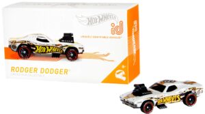 ​hot wheels id vehicle​ roger dodger​ with embedded nfc chip, uniquely identifiable, 1:64 scale, for kids ages 8 years and older