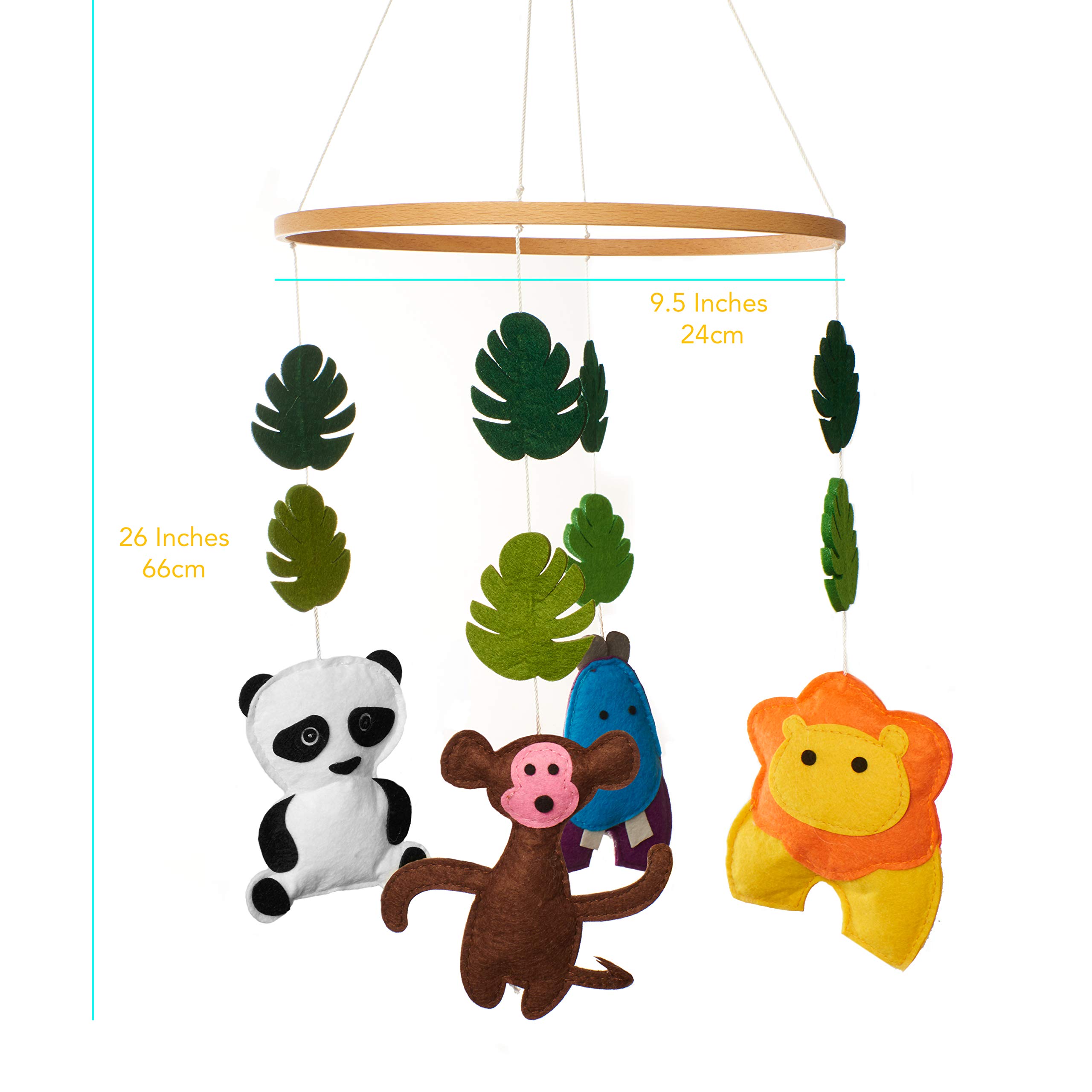 Jungle Animals Crib Mobile and Nursery Decor Set