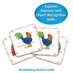 The Learning Journey My First Memory Game - Farm Memory - 20 Card Matching Memory Game - Educational Toddler Gifts for Boys & Girls Ages 2 and Up - Award Winning Learning Toy, Multi