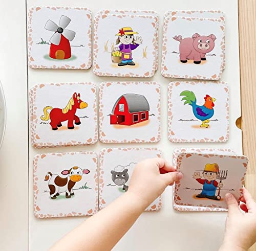 The Learning Journey My First Memory Game - Farm Memory - 20 Card Matching Memory Game - Educational Toddler Gifts for Boys & Girls Ages 2 and Up - Award Winning Learning Toy, Multi