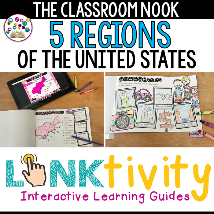 5 Regions of the United States LINKtivity {Google Classroom Compatible}