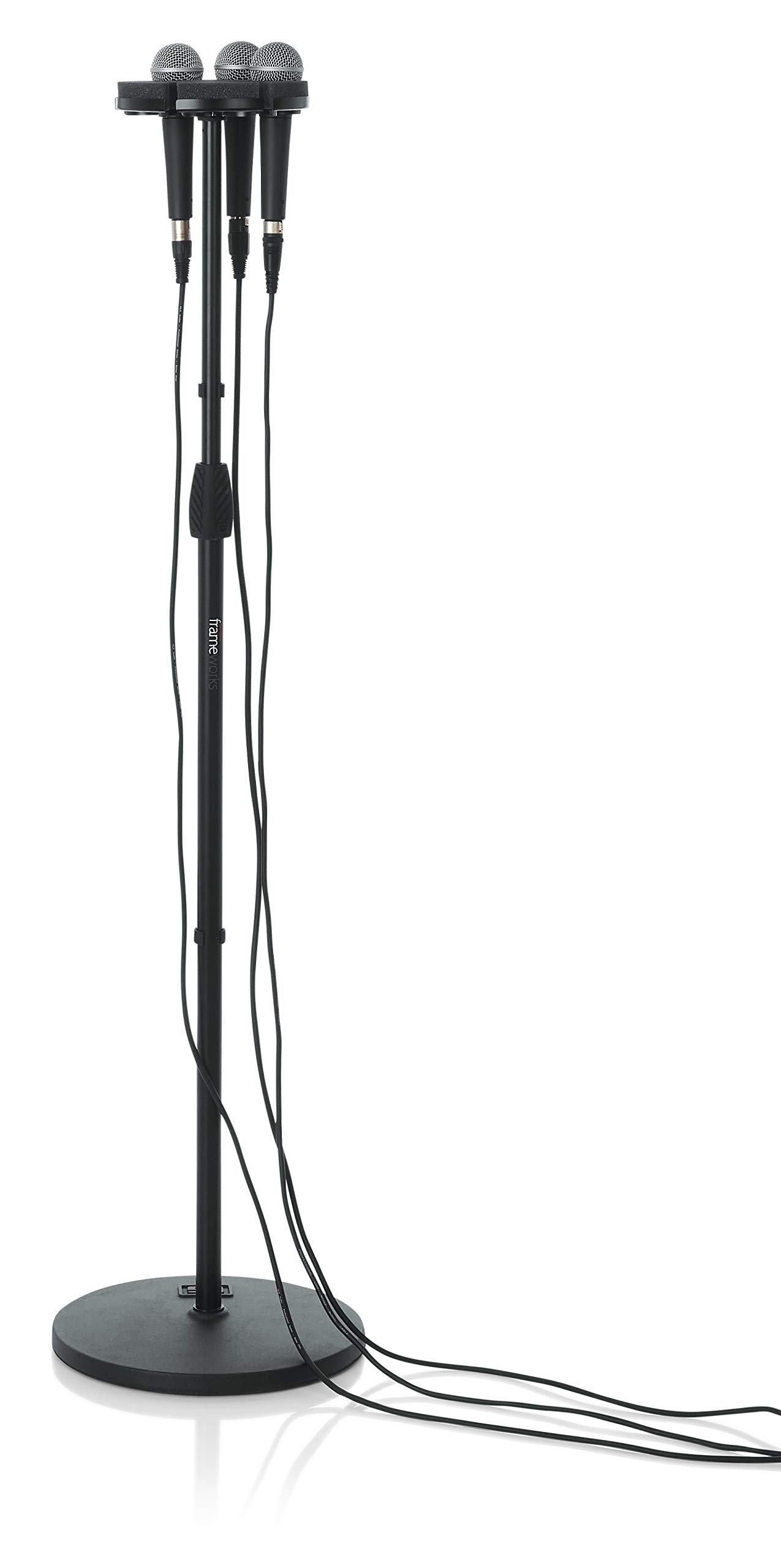 Gator Frameworks Mic Stand Adapter to Hold up to 6 Microphones; Fits Both Wired and Wireless (GFW-MIC-6TRAY) Black