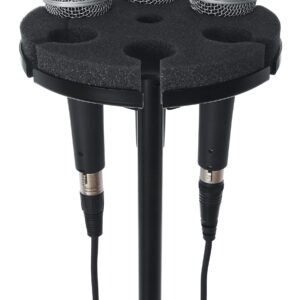 Gator Frameworks Mic Stand Adapter to Hold up to 6 Microphones; Fits Both Wired and Wireless (GFW-MIC-6TRAY) Black