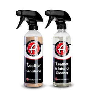 Adam's Polishes Leather Care Kit - Leather Cleaner & Leather Conditioner Car Cleaning Supplies | UV Protection for Interior Accessories Steering Wheel Seat Dash Vinyl Shoe Polish Jacket