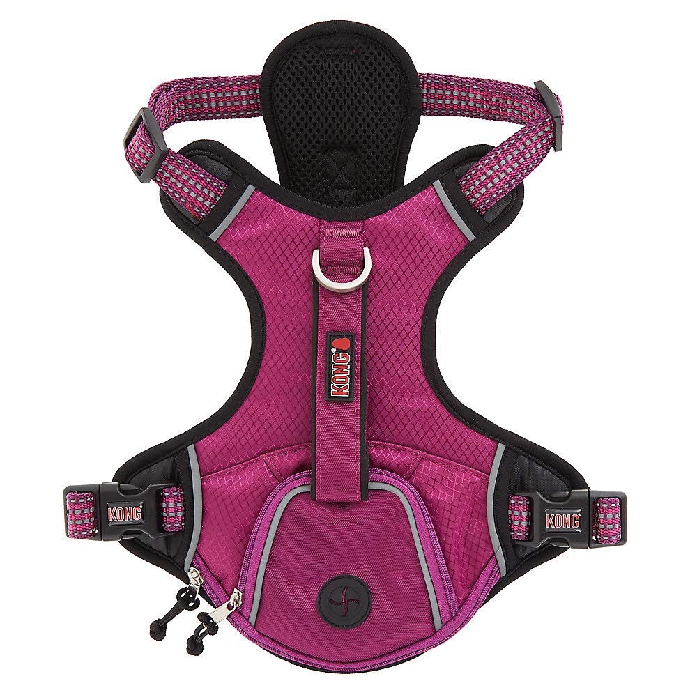 Dog Harness Kong Reflective Pocket Large Pink