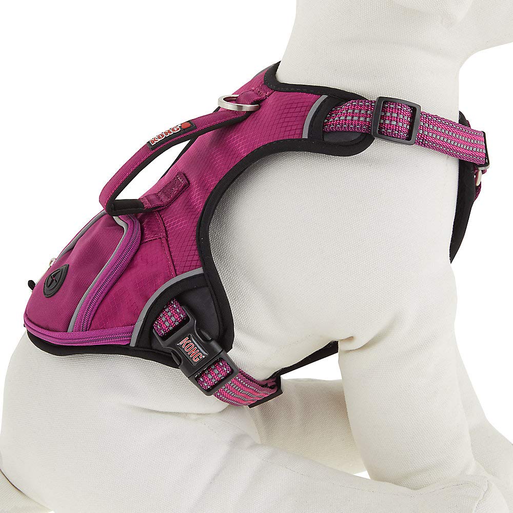 Dog Harness Kong Reflective Pocket Large Pink