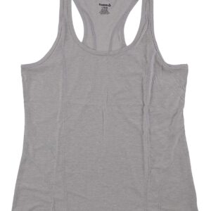 Reebok Womens Marled Jersey Racerback Tank Top, Grey, Medium