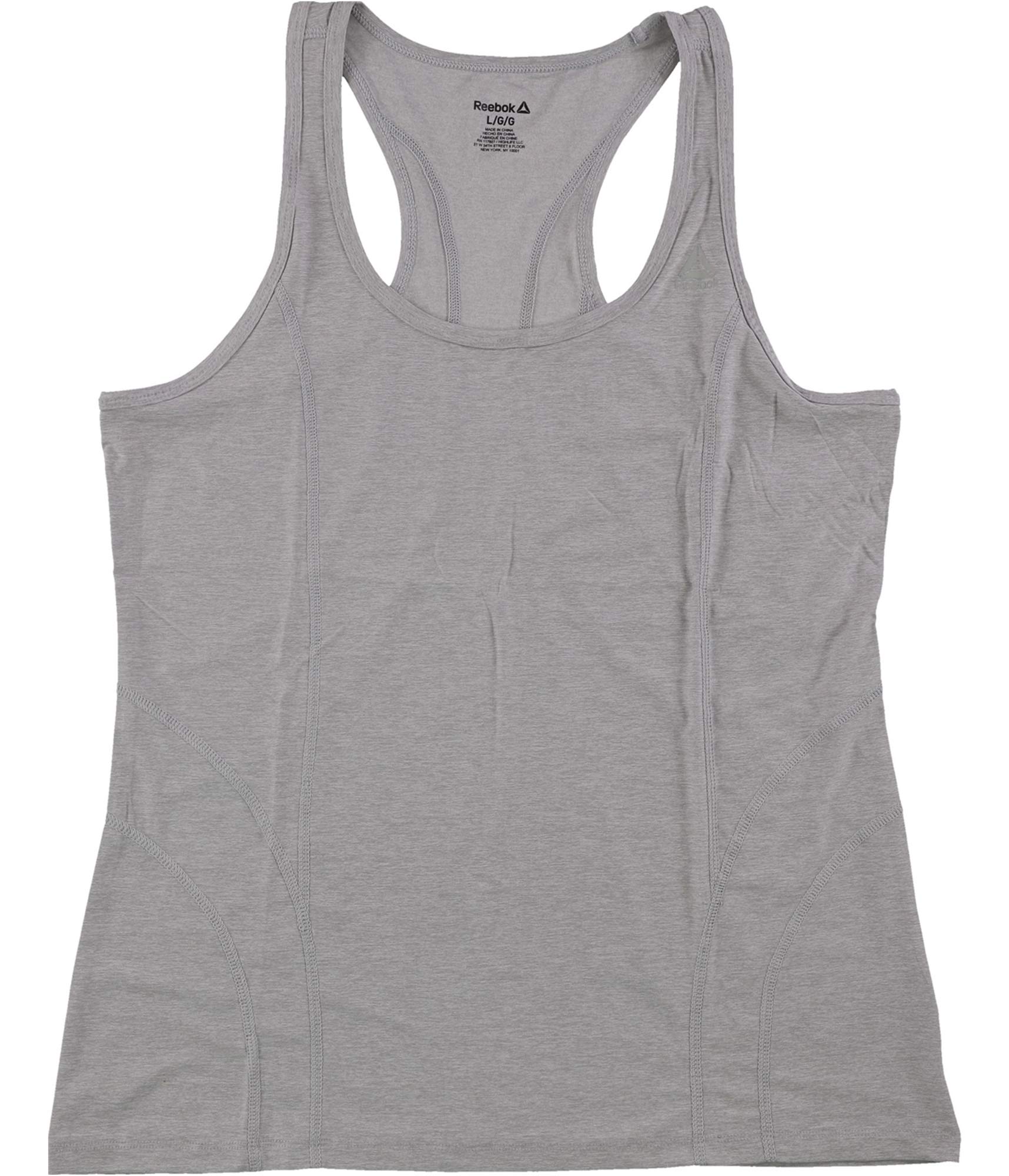 Reebok Womens Marled Jersey Racerback Tank Top, Grey, Medium