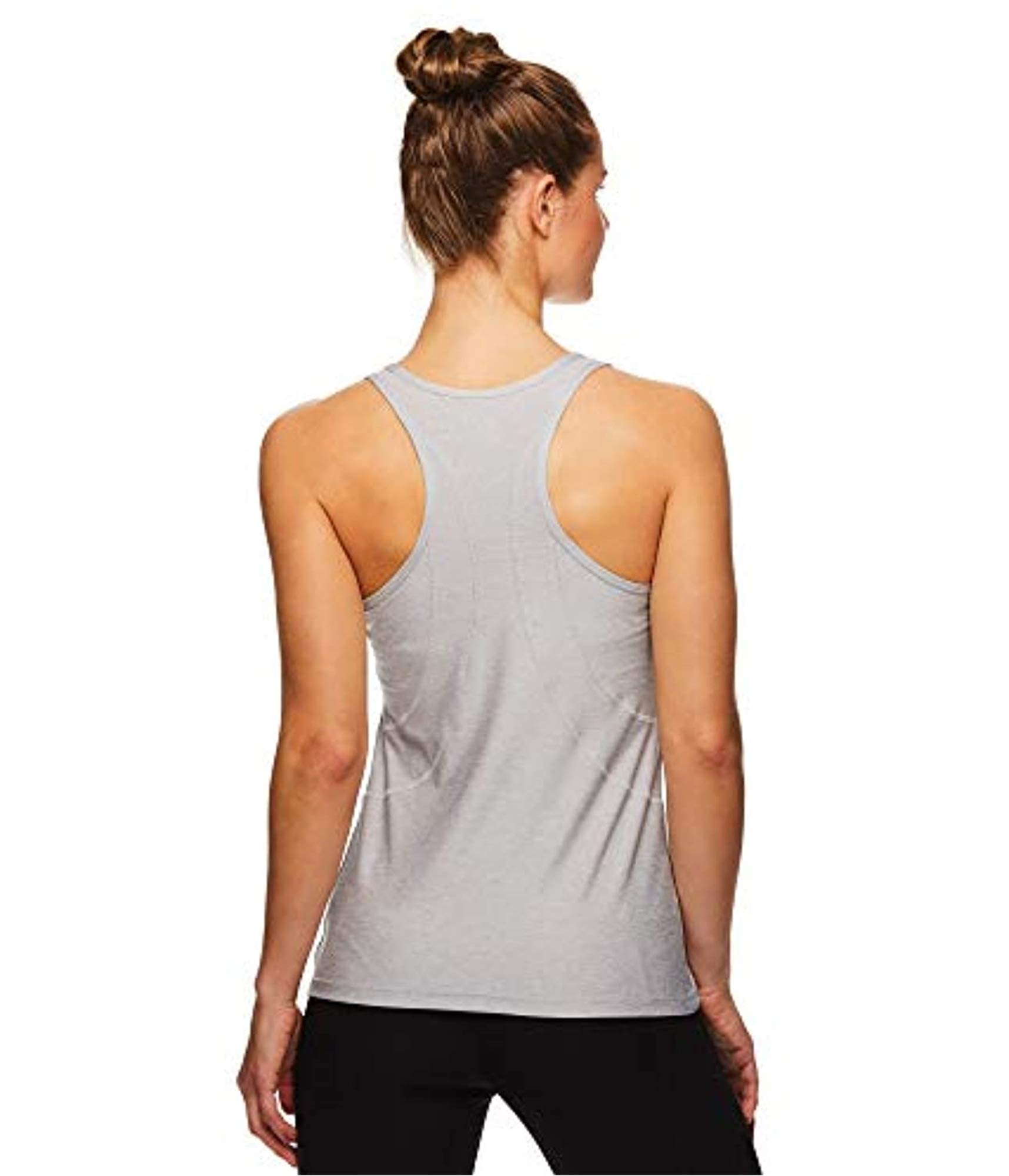 Reebok Womens Marled Jersey Racerback Tank Top, Grey, Medium