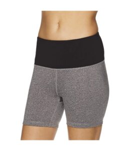 reebok womens fitted highrise athletic compression shorts, grey, small