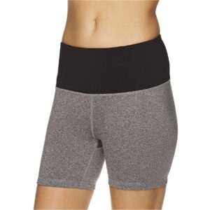 Reebok Womens Fitted Highrise Athletic Compression Shorts, Grey, Small