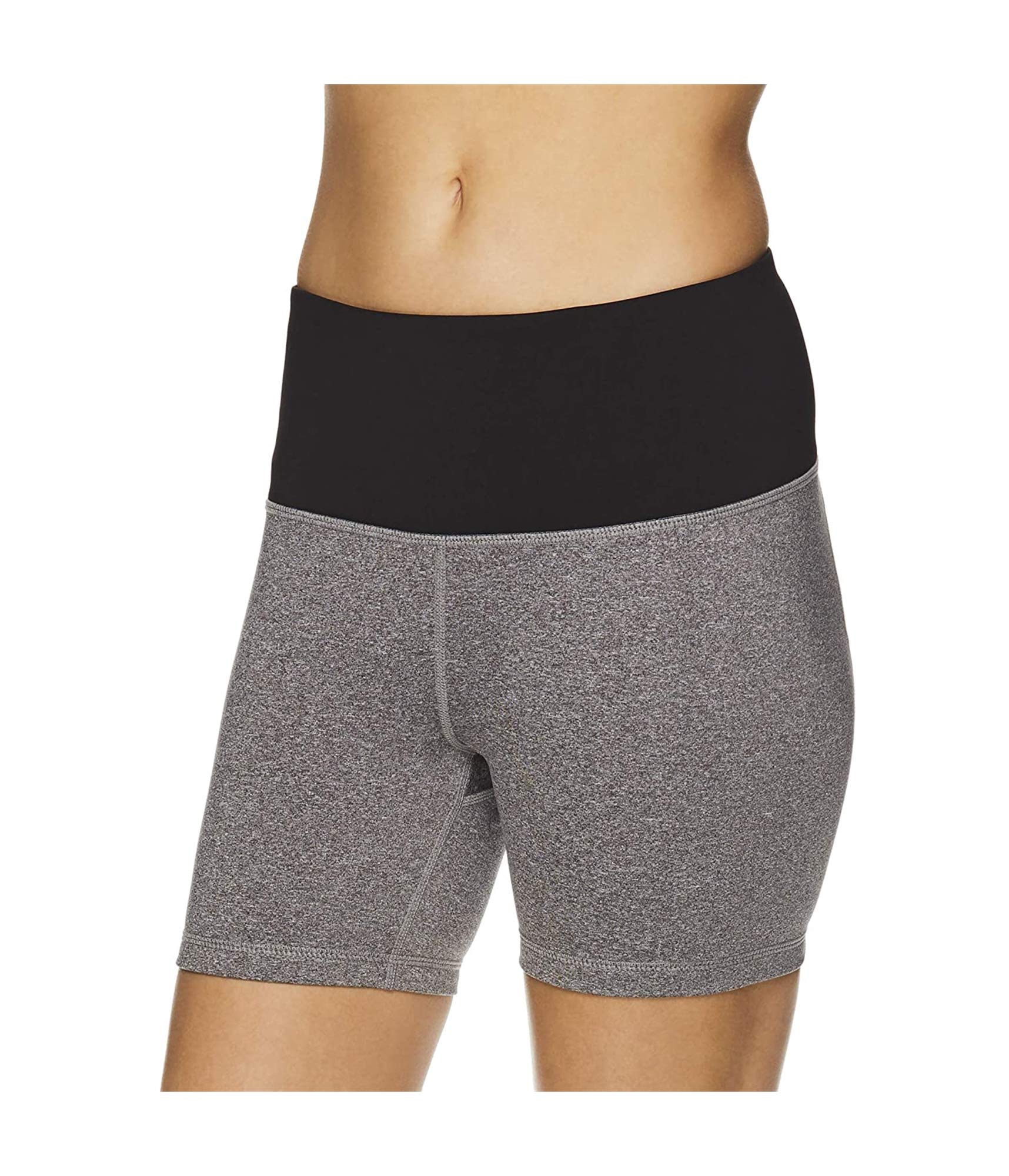 Reebok Womens Fitted Highrise Athletic Compression Shorts, Grey, Small