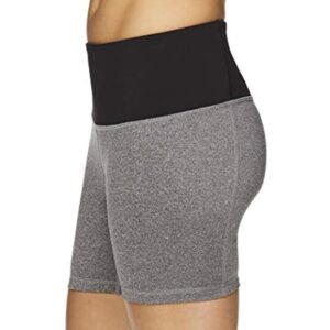 Reebok Womens Fitted Highrise Athletic Compression Shorts, Grey, Small