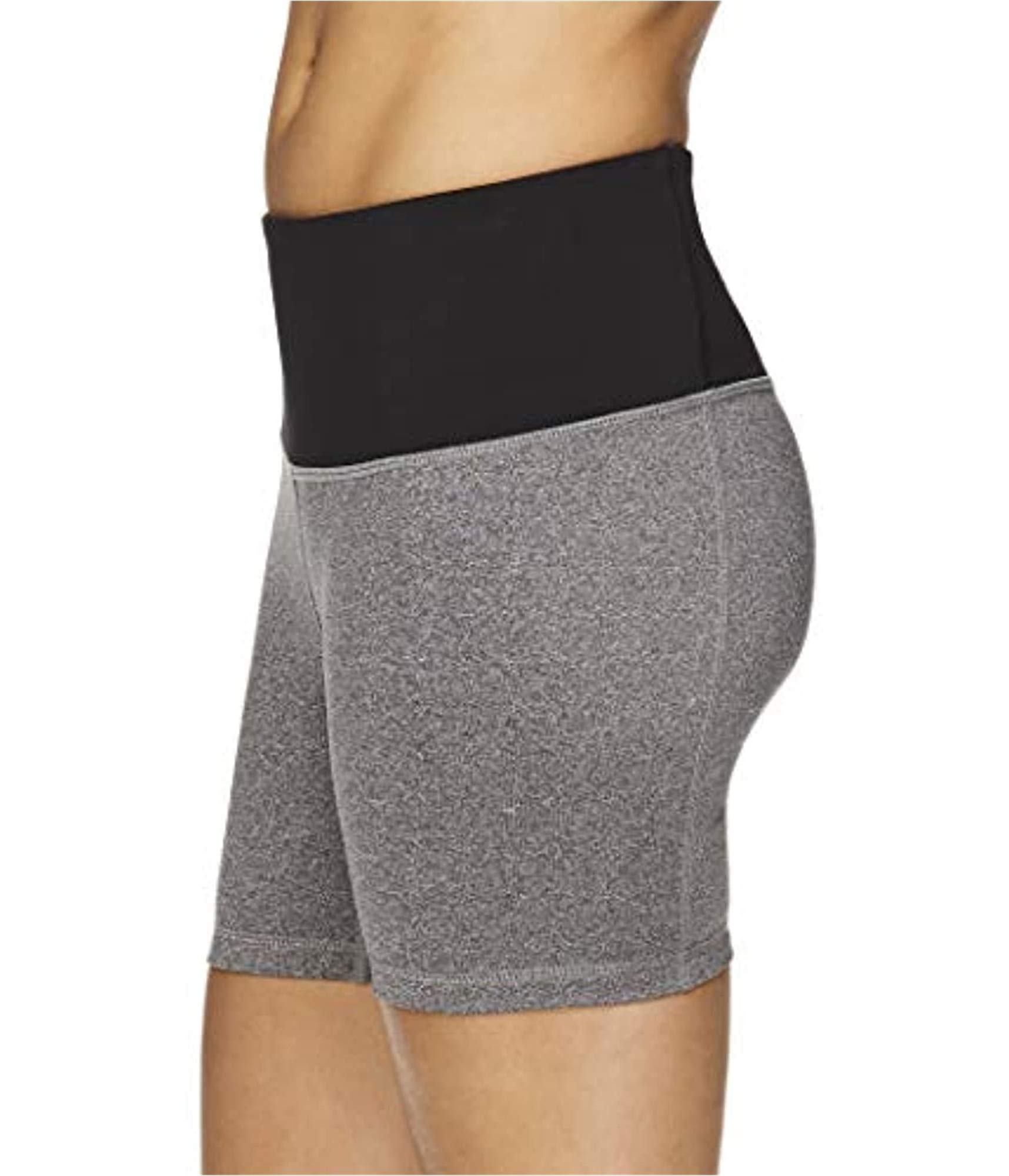 Reebok Womens Fitted Highrise Athletic Compression Shorts, Grey, Small