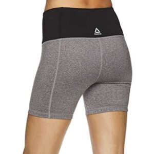 Reebok Womens Fitted Highrise Athletic Compression Shorts, Grey, Small