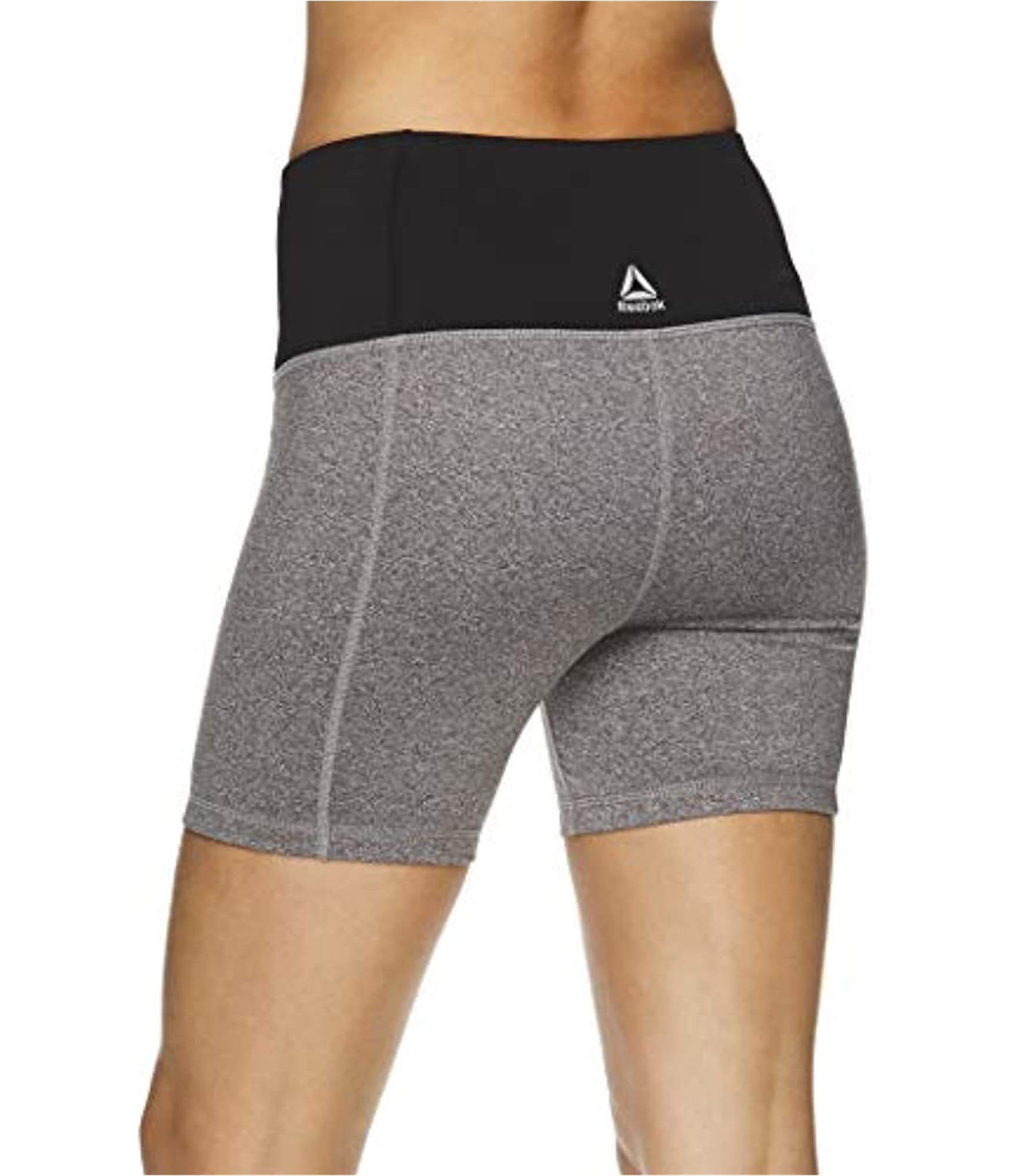 Reebok Womens Fitted Highrise Athletic Compression Shorts, Grey, Small