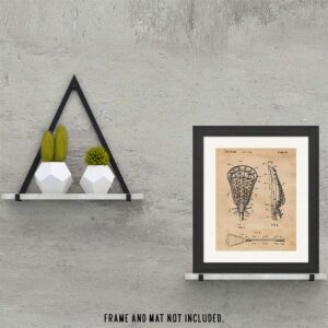 Vintage Lacrosse Stick Patent Prints, 1 (11x14) Unframed Photos, Wall Art Decor Gifts for Home Office Studio Gears Garage Shop School Gym College Student Teacher Coach Team Sports Championship Fans