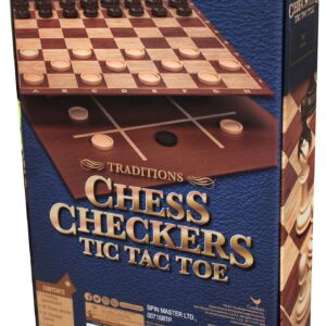 Spin Master Traditions Chess, Checkers, and Tic Tac Toe Set