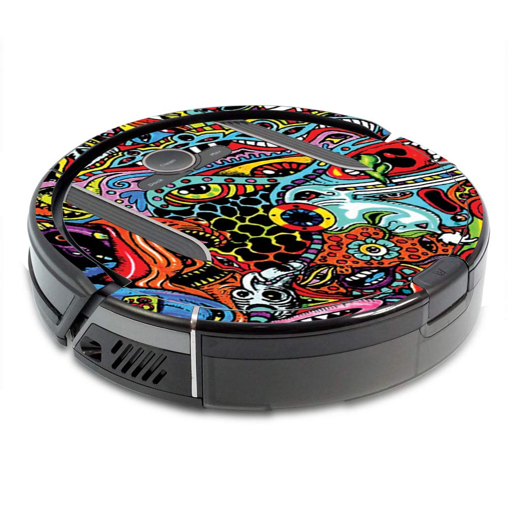 MightySkins Skin Compatible with Shark Ion Robot R85 Vacuum Minimum Coverage - Acid Trippy | Protective, Durable, and Unique Vinyl wrap cover | Easy to Apply, Remove | Made in The USA