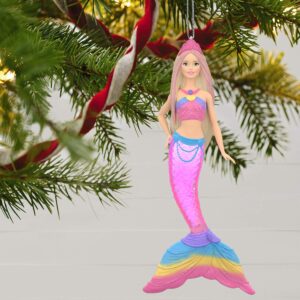 Hallmark Keepsake Christmas Ornament 2019 Year Dated Barbie, Rainbow Lights Mermaid