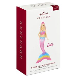 Hallmark Keepsake Christmas Ornament 2019 Year Dated Barbie, Rainbow Lights Mermaid