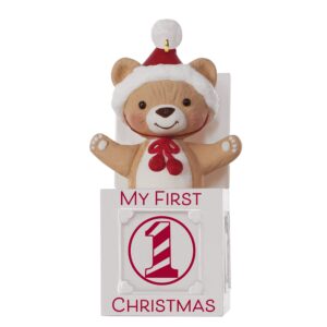 hallmark keepsake 2019 year dated baby my first christmas jack-in-the-box bear ornament,