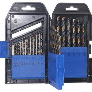 Drill America - KFD29J-RB 29 Piece Heavy Duty High Speed Steel Drill Bit Set with Black and Gold Finish in Rectangular Case (1/16" - 1/2" x 64ths), KFD Series