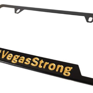 Vegas Strong License Plate Frame - Las Vegas License Plate Protector - Vegas Golden Knights Colors