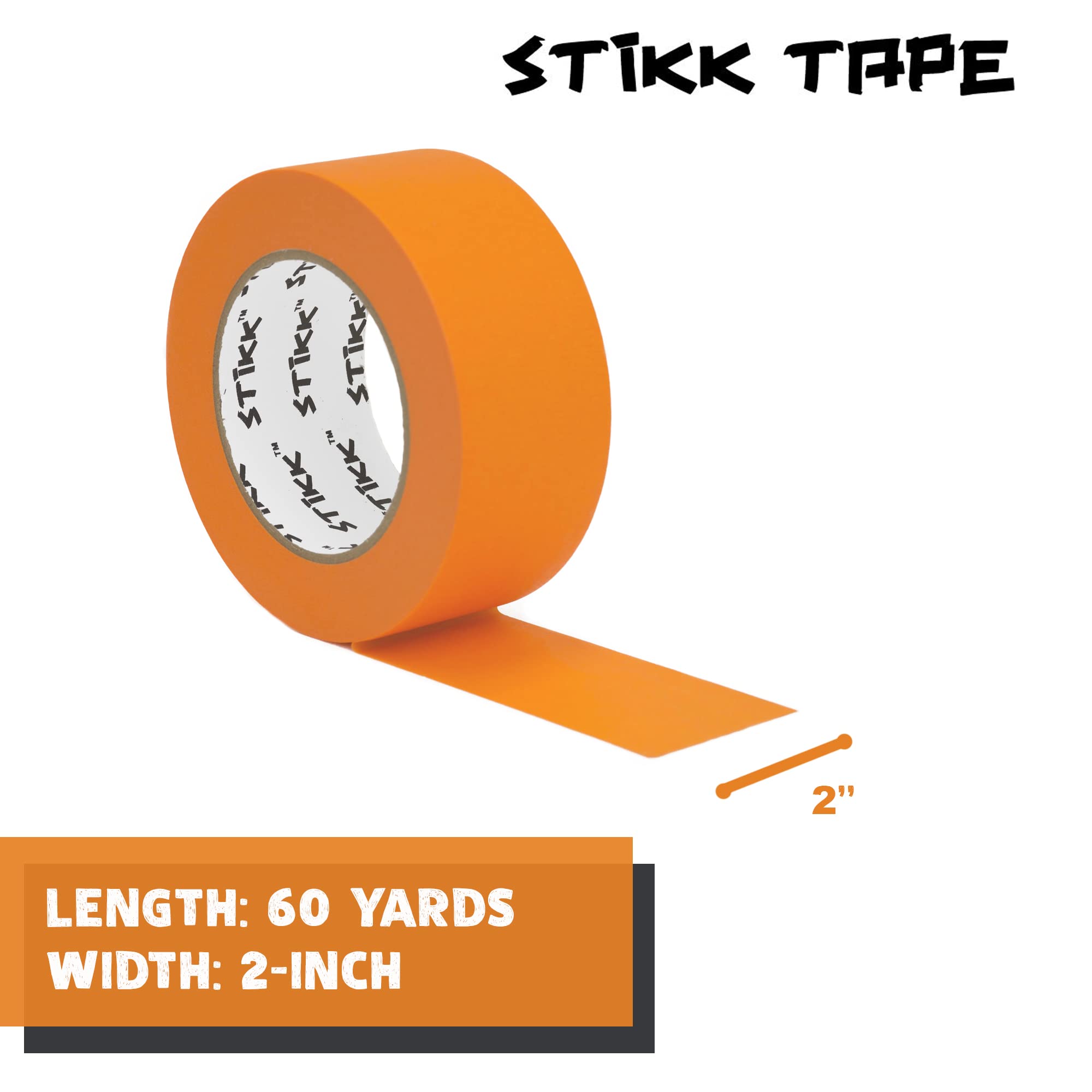 STIKK Painters Tape - 1pk Orange Painter Tape - 2 inch x 60 Yards - Paint Tape for Painting, Edges, Trim, Ceilings - Masking Tape for DIY Paint Projects - Residue-Free Painting Tape