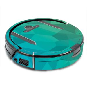 mightyskins skin compatible with shark ion robot r85 vacuum - blue green polygon | protective, durable, and unique vinyl decal wrap cover | easy to apply, remove, and change styles | made in the usa