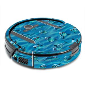 mightyskins skin compatible with shark ion robot r85 vacuum - dolphin gang | protective, durable, and unique vinyl decal wrap cover | easy to apply, remove, and change styles | made in the usa