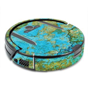 MightySkins Skin Compatible with Shark Ion Robot R85 Vacuum - Teal Marble | Protective, Durable, and Unique Vinyl Decal wrap Cover | Easy to Apply, Remove, and Change Styles | Made in The USA