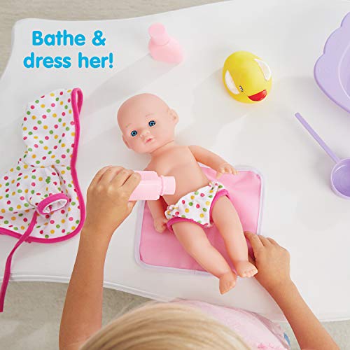 Kidoozie Bathtime Baby, 12-Inch Doll, Bath tub and Accessories for Kids, Pretend Play, Ages 3 and up (G02566)