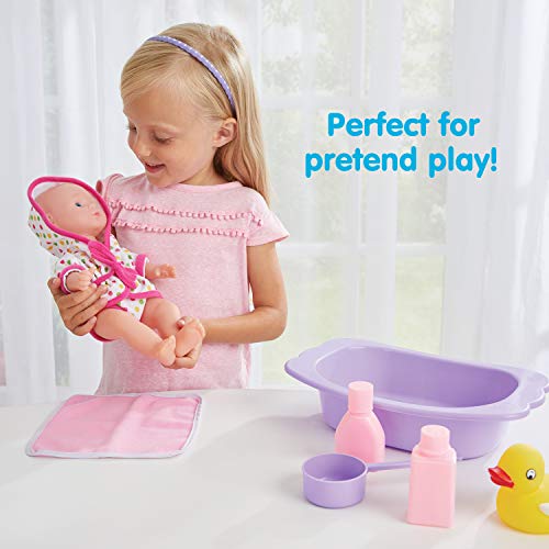 Kidoozie Bathtime Baby, 12-Inch Doll, Bath tub and Accessories for Kids, Pretend Play, Ages 3 and up (G02566)