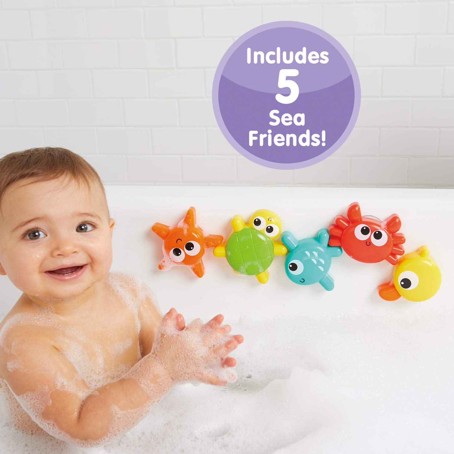 Kidoozie Spin 'n Play Sea Friends, Bathtub Toys for Children 12 Months and Older