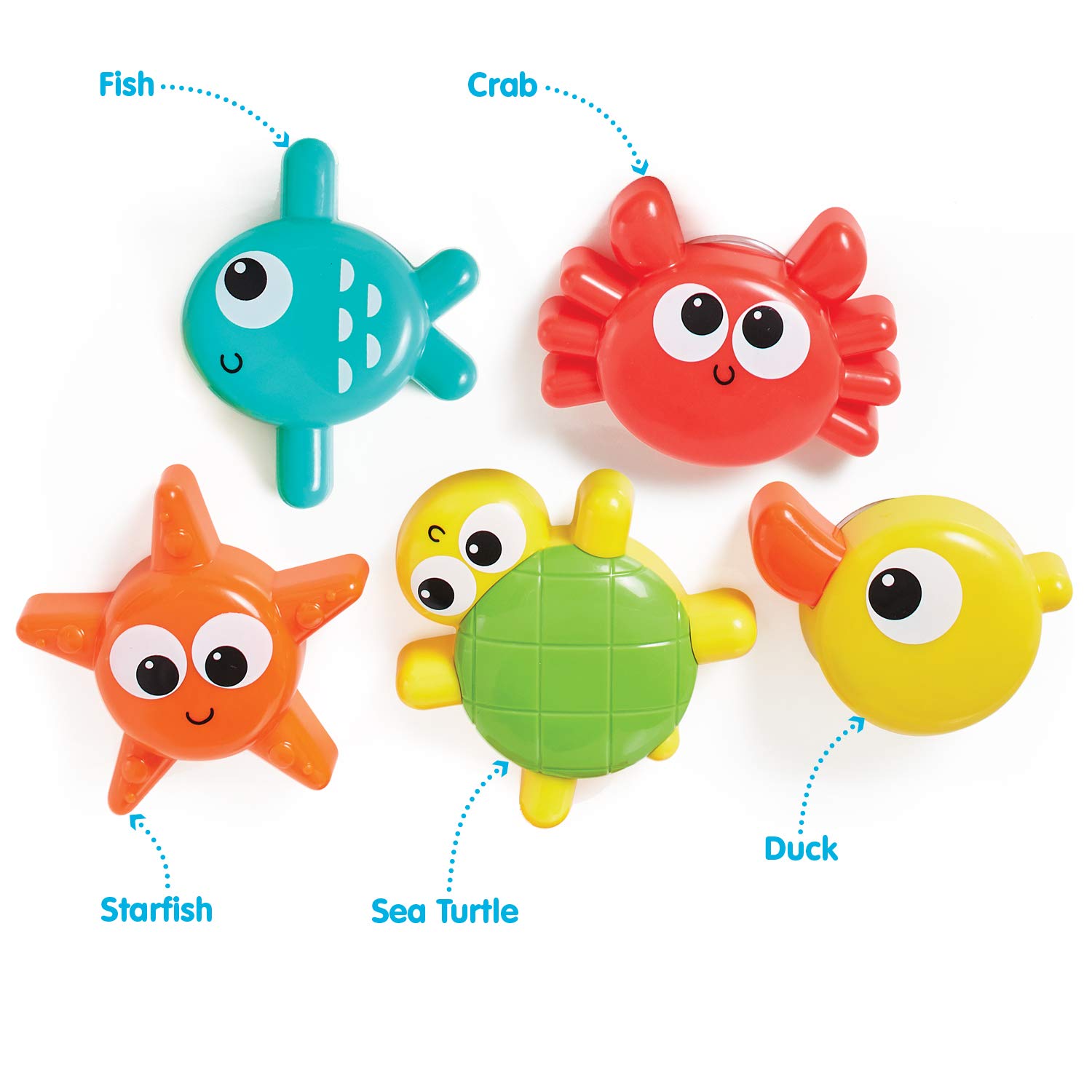 Kidoozie Spin 'n Play Sea Friends, Bathtub Toys for Children 12 Months and Older