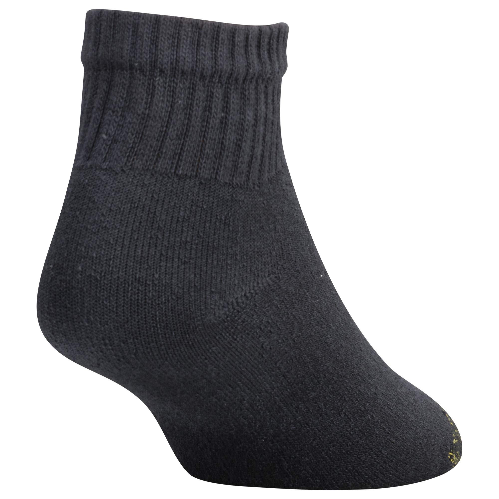 Gold Toe Men's 656P Cotton Quarter Athletic Sock (12 Pack), Black, Small 6-12