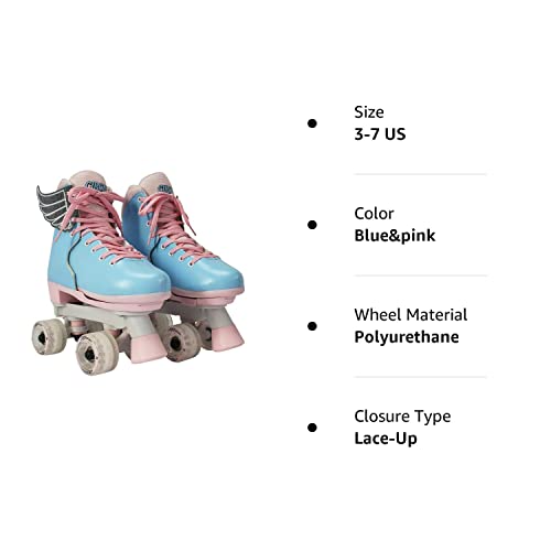 Circle Society Classic Adjustable Children's Roller Skates, 3-7 US Girls, Classic Cotton Candy