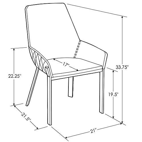 ZURI Sydney White Leatherette Dining Chair with Brushed Stainless Steel Legs