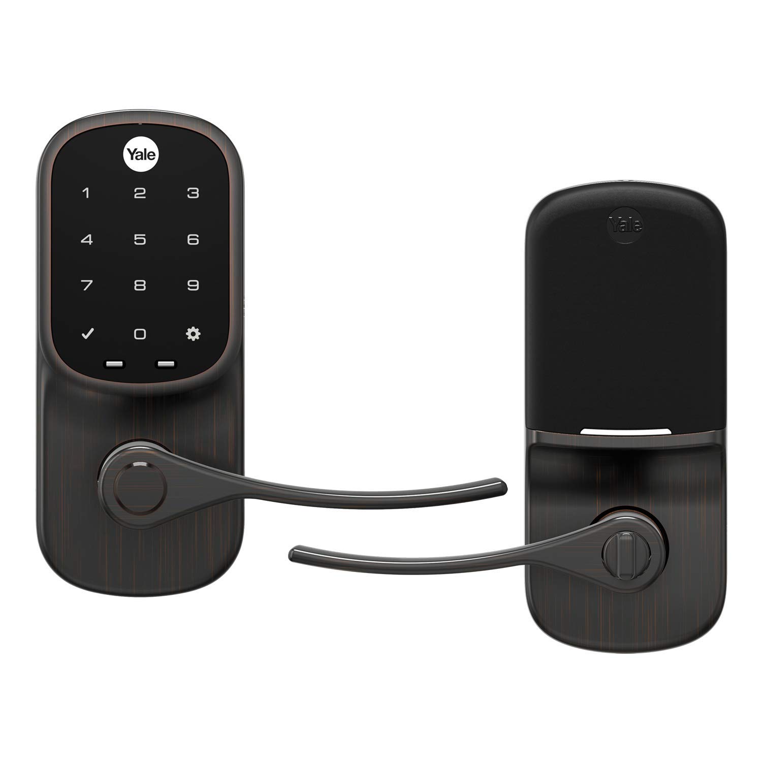 Yale Assure Lever, Touchscreen Keypad Door Lever (for Doors with no deadbolt) - Keyless Entry with pin Code Unlocking and one-Touch or Auto-Locking - Oil Rubbed Bronze