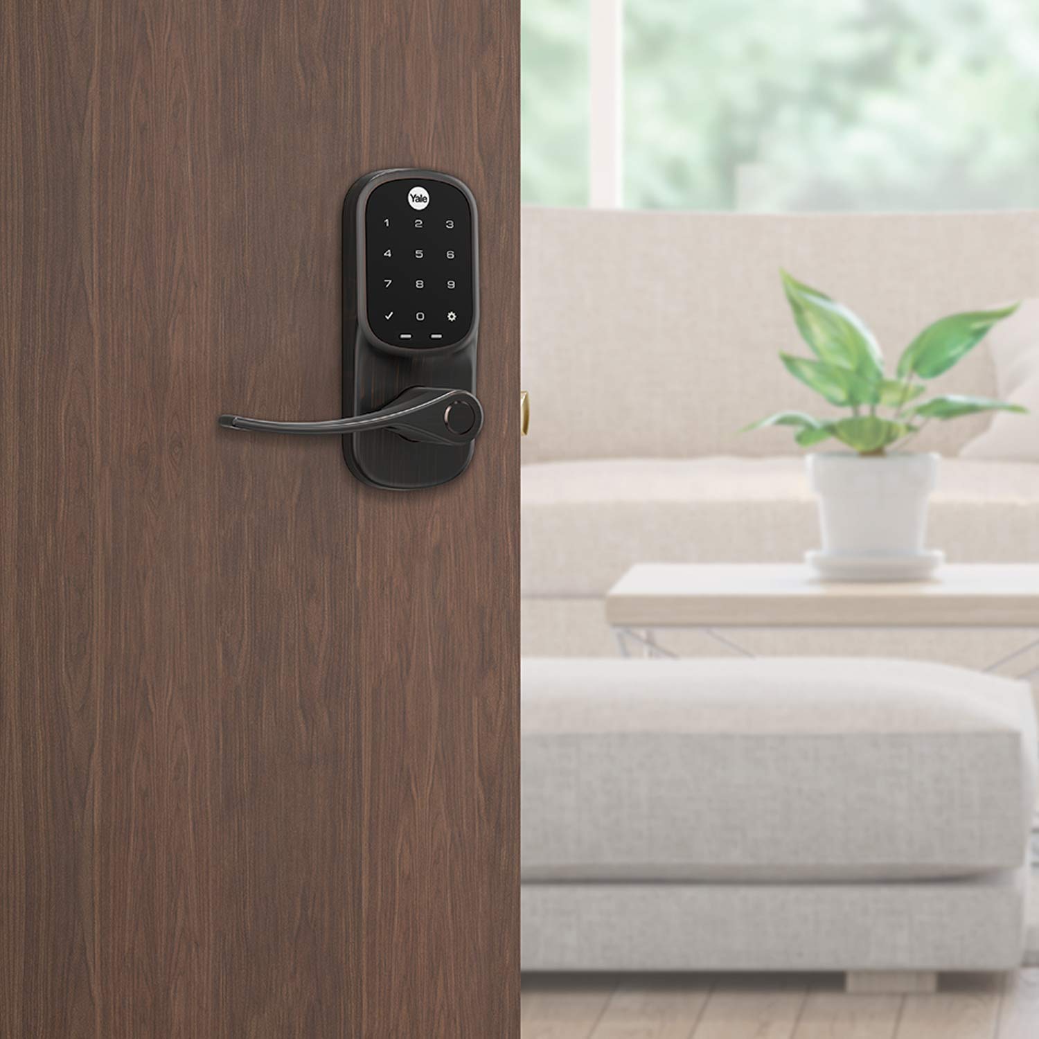 Yale Assure Lever, Touchscreen Keypad Door Lever (for Doors with no deadbolt) - Keyless Entry with pin Code Unlocking and one-Touch or Auto-Locking - Oil Rubbed Bronze