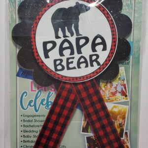 Papa Bear Daddy to Be Pin Buffalo Plaid Baby Shower for dad to wear at Gender Reveal, Red & Black Pin, Baby Sprinkle