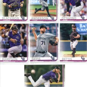 2019 Topps Series 1 Baseball Colorado Rockies Team Set of 11 Cards: Tyler Anderson(#2), Charlie Blackmon(#16), Nolan Arenado(#70), Jon Gray(#73), Chad Bettis(#74), Wade Davis(#81), Garrett Hampson(#85), Adam Ottavino(#106), Antonio Senzatela(#181), Nolan