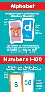 School Zone Get Ready for School Flash Cards: Learn the Alphabet & Numbers Combo Pack, Preschool, Kindergarten, ABCs, Uppercase and Lowercase Letters, Numbers, Counting, and More