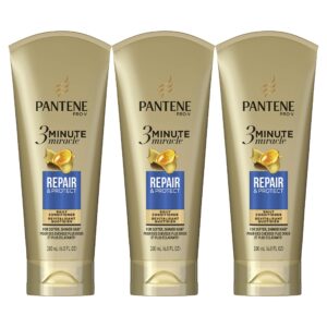 pantene, conditioner, pro-v repair and protect for damaged hair, 3 minute miracle, 6 fl oz, triple pack