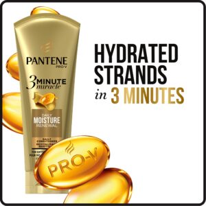 Pantene, Conditioner, Pro-V Daily Moisture Renewal for Dry Hair, 3 Minute Miracle, 6 Fl Oz (Pack of 3)