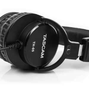 Tascam TH-05 Monitoring Headphones, Black (TH05)